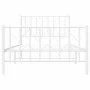 Bettgestell aus weißem Metall mit Kopf- und Fußteil 100x190 cm von , Betten und Lattenroste - Ref: Foro24-374498, Preis: 70,3...