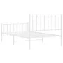 Estructura cama metal cabecero y estribo blanca 100x190 cm de , Camas y somieres - Ref: Foro24-374498, Precio: 70,37 €, Descu...