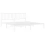 Estructura de cama de metal con cabecero blanco 183x213 cm de , Camas y somieres - Ref: Foro24-374491, Precio: 93,00 €, Descu...