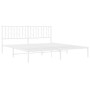 Metal bed frame with white headboard 183x213 cm by , Beds and slatted bases - Ref: Foro24-374491, Price: 94,20 €, Discount: %