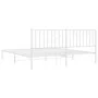 Estructura de cama de metal con cabecero blanco 183x213 cm de , Camas y somieres - Ref: Foro24-374491, Precio: 93,00 €, Descu...