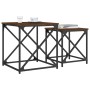 Mesas de centro apilables 2 pzas madera ingeniería roble marrón by , Coffee table - Ref: Foro24-838947, Price: 40,50 €, Disco...