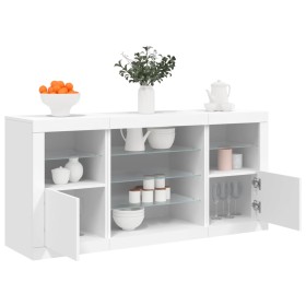 Aparador con luces LED blanco 142,5x37x67 cm by , Sideboards - Ref: Foro24-3209086, Price: 185,18 €, Discount: %