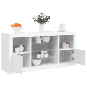 Aparador con luces LED blanco 142,5x37x67 cm by , Sideboards - Ref: Foro24-3209086, Price: 181,10 €, Discount: %