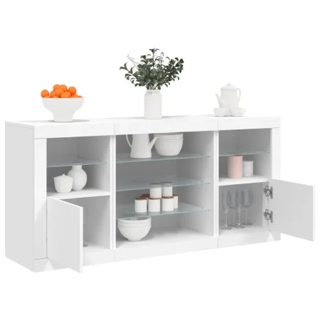 Sideboard mit LED-Lichtern weiß 142,5x37x67 cm von , Sideboards - Ref: Foro24-3209086, Preis: 181,10 €, Rabatt: %