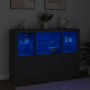 Aparadores con luces LED 3 piezas madera de ingeniería negro de , Aparadores - Ref: Foro24-3209108, Precio: 207,01 €, Descuen...