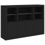 Aparadores con luces LED 3 piezas madera de ingeniería negro de , Aparadores - Ref: Foro24-3209108, Precio: 207,01 €, Descuen...