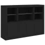 Vitrinen mit LED-Lichtern, 3-teilig, aus schwarzer Ingenieurholz. von , Sideboards - Ref: Foro24-3209108, Preis: 212,16 €, Ra...