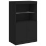Aparadores con luces LED 3 piezas madera de ingeniería negro de , Aparadores - Ref: Foro24-3209108, Precio: 207,01 €, Descuen...