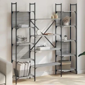 Estantería de madera ingeniería gris Sonoma 155,5x24x166,5 cm by , Bookcases and shelves - Ref: Foro24-838861, Price: 100,77 ...