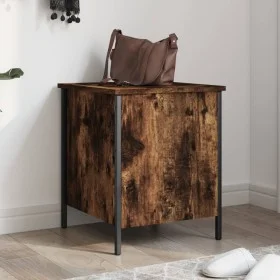Banco almacenaje madera ingeniería roble ahumado 40x42,5x50 cm by , Benches for halls and storage - Ref: Foro24-839010, Price...