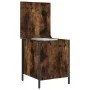 Banco almacenaje madera ingeniería roble ahumado 40x42,5x50 cm by , Benches for halls and storage - Ref: Foro24-839010, Price...