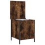 Banco almacenaje madera ingeniería roble ahumado 40x42,5x50 cm by , Benches for halls and storage - Ref: Foro24-839010, Price...