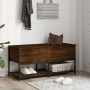 Holzbank mit Stauraum, Ingenieurwesen, braunes Eichenholz, 100x42,5x47 cm. von , Bänke für Hallen und Lager - Ref: Foro24-839...