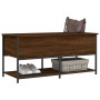 Holzbank mit Stauraum, Ingenieurwesen, braunes Eichenholz, 100x42,5x47 cm. von , Bänke für Hallen und Lager - Ref: Foro24-839...