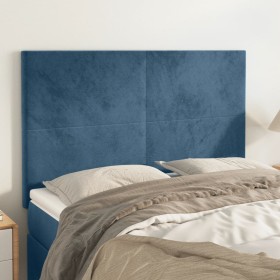 Cabeceros 4 unidades terciopelo azul oscuro 72x5x78/88 cm en Cabeceros y pies de cama | Comprar online en Foro24