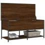 Banco almacenaje madera ingeniería marrón roble 100x42,5x47 cm by , Benches for halls and storage - Ref: Foro24-839027, Price...