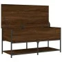 Banco almacenaje madera ingeniería marrón roble 100x42,5x47 cm by , Benches for halls and storage - Ref: Foro24-839027, Price...