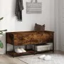 Aufbewahrungsbank aus geräucherter Eichen-Ingenieurholz, 100x42,5x47 cm. von , Bänke für Hallen und Lager - Ref: Foro24-83902...