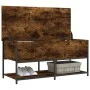 Aufbewahrungsbank aus geräucherter Eichen-Ingenieurholz, 100x42,5x47 cm. von , Bänke für Hallen und Lager - Ref: Foro24-83902...