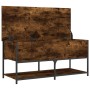Banco almacenaje madera ingeniería roble ahumado 100x42,5x47 cm by , Benches for halls and storage - Ref: Foro24-839025, Pric...