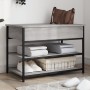 Banco zapatero madera de ingeniería gris Sonoma 70x42,5x50 cm by , Benches for halls and storage - Ref: Foro24-839031, Price:...