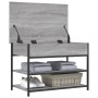 Banco zapatero madera de ingeniería gris Sonoma 70x42,5x50 cm by , Benches for halls and storage - Ref: Foro24-839031, Price:...