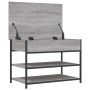 Banco zapatero madera de ingeniería gris Sonoma 70x42,5x50 cm by , Benches for halls and storage - Ref: Foro24-839031, Price:...