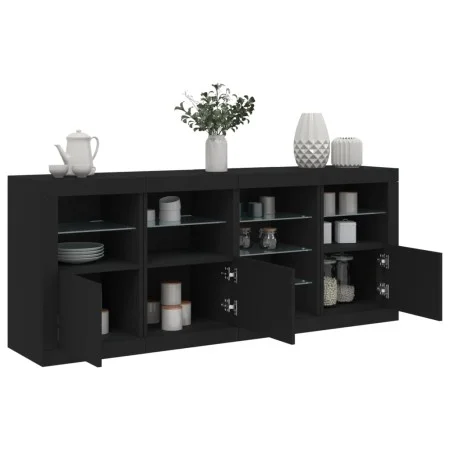 Aparador con luces LED negro 164x37x67 cm de , Aparadores - Ref: Foro24-3209052, Precio: 235,82 €, Descuento: %