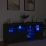 Schwarzer Schrank mit LED-Lichtern 164x37x67 cm von , Sideboards - Ref: Foro24-3209052, Preis: 242,98 €, Rabatt: %