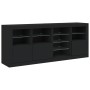 Schwarzer Schrank mit LED-Lichtern 164x37x67 cm von , Sideboards - Ref: Foro24-3209052, Preis: 242,98 €, Rabatt: %