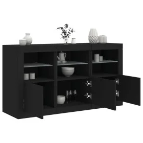 Schwarzer Schrank mit LED-Lichtern 123x37x67 cm von , Sideboards - Ref: Foro24-3209059, Preis: 173,86 €, Rabatt: %