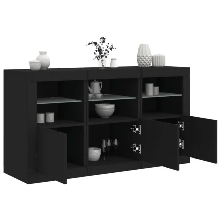 Aparador con luces LED negro 123x37x67 cm by , Sideboards - Ref: Foro24-3209059, Price: 173,86 €, Discount: %