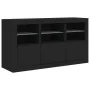 Aparador con luces LED negro 123x37x67 cm by , Sideboards - Ref: Foro24-3209059, Price: 173,86 €, Discount: %