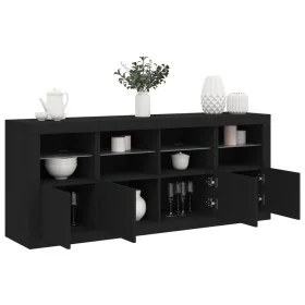 Aparador con luces LED negro 163x37x67 cm by , Sideboards - Ref: Foro24-3209073, Price: 212,79 €, Discount: %