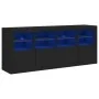 Schwarzer Schrank mit LED-Lichtern 163x37x67 cm. von , Sideboards - Ref: Foro24-3209073, Preis: 212,79 €, Rabatt: %