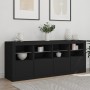 Aparador con luces LED negro 163x37x67 cm by , Sideboards - Ref: Foro24-3209073, Price: 220,84 €, Discount: %