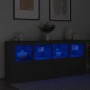 Aparador con luces LED negro 163x37x67 cm by , Sideboards - Ref: Foro24-3209073, Price: 220,84 €, Discount: %