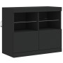 Aparador con luces LED negro 163x37x67 cm by , Sideboards - Ref: Foro24-3209073, Price: 220,84 €, Discount: %
