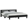 Estructura cama con cabecero madera ingeniería negro 200x200 cm de , Camas y somieres - Ref: Foro24-3207393, Precio: 140,83 €
