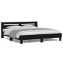 Bed frame with headboard and black LED lights 200x200 cm by , Beds and slatted bases - Ref: Foro24-3207519, Price: 183,12 €, ...
