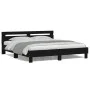 Bed frame with headboard and black LED lights 200x200 cm by , Beds and slatted bases - Ref: Foro24-3207519, Price: 180,31 €, ...