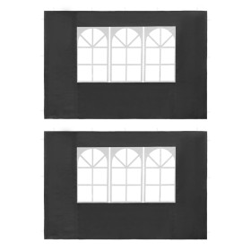 Partyzelt-Seitenwand mit Fenster 2 Stück PE anthrazit von vidaXL, Zelte und Pavillons - Ref: Foro24-45117, Preis: 21,65 €, Ra...