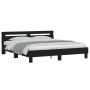 Bed frame with headboard and black LED lights 200x200 cm by , Beds and slatted bases - Ref: Foro24-3207519, Price: 183,12 €, ...