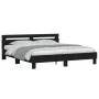 Bed frame with headboard and black LED lights 200x200 cm by , Beds and slatted bases - Ref: Foro24-3207519, Price: 180,31 €, ...