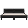 Bed frame with headboard and black LED lights 200x200 cm by , Beds and slatted bases - Ref: Foro24-3207519, Price: 183,12 €, ...