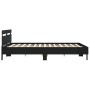 Bed frame with headboard and black LED lights 200x200 cm by , Beds and slatted bases - Ref: Foro24-3207519, Price: 183,12 €, ...
