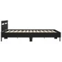 Bed frame with headboard and black LED lights 200x200 cm by , Beds and slatted bases - Ref: Foro24-3207519, Price: 180,31 €, ...