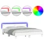 Bed frame with headboard and white LED lights 180x200 cm by , Beds and slatted bases - Ref: Foro24-3207525, Price: 143,01 €, ...
