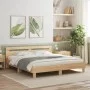 Sonoma oak bed frame with headboard and LED lights 180x200 cm by , Beds and slatted bases - Ref: Foro24-3207527, Price: 155,9...